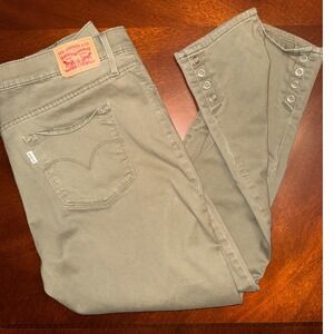 Levi 311 Shaping Skinny Ankle Snap Jeans Mid-rise Stretch Tan Denim Women 32